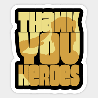 Thank You Heroes Soldier Salute Sticker